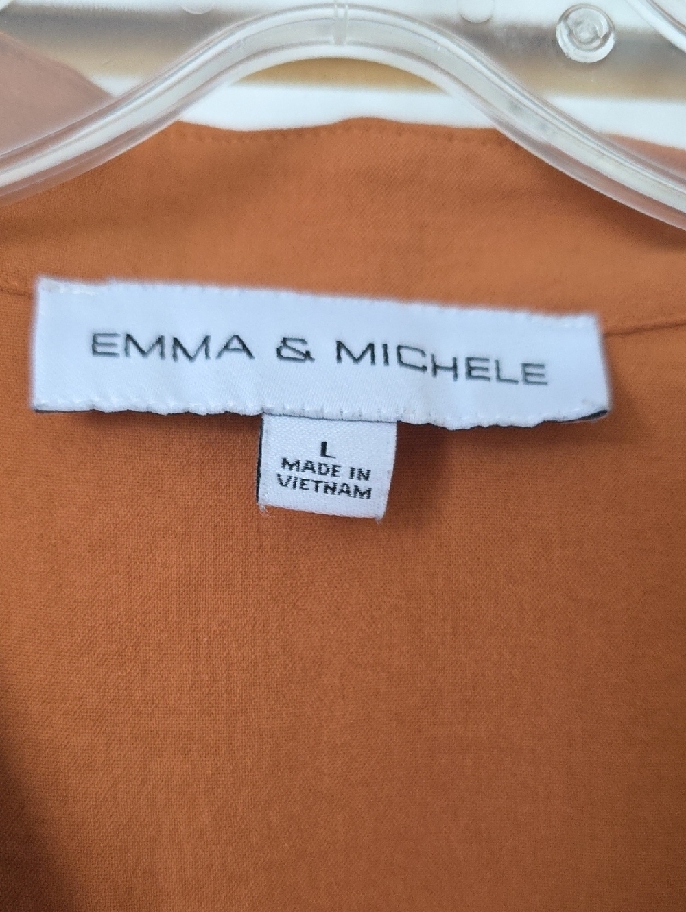 Emma & Michele Rust Orange Short Sleeve Romper Lg - Picture 3 of 5